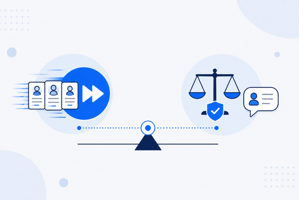 balancing recruiting speed and candidate trust with ai
