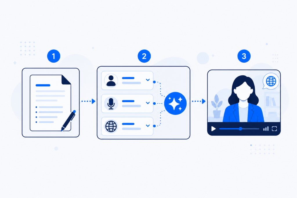ai avatar video workflow from script to finished video